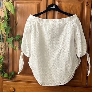 EUC Mossimo Off the Shoulder Eyelet Cotton Summer Top Size XS